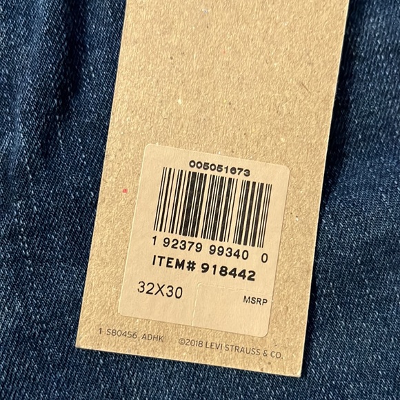 New Levi's 505 Regular-Fit Jeans Dark Stone Wash Navy Blue 32x30 - Picture 5 of 10